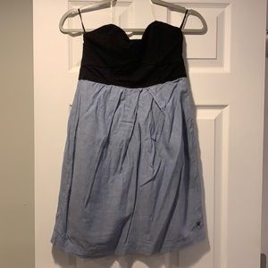 Hurley black chambray strapless dress